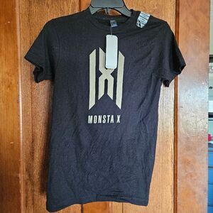 Monsta X Tultex XS Graphic Band Tee KPop Concert Tour Shirt BlK Music Unisex NWT